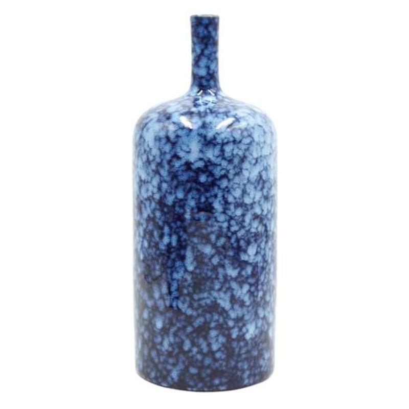 Tracey Boyd Blue Splatter Ceramic Vase, 12.5″