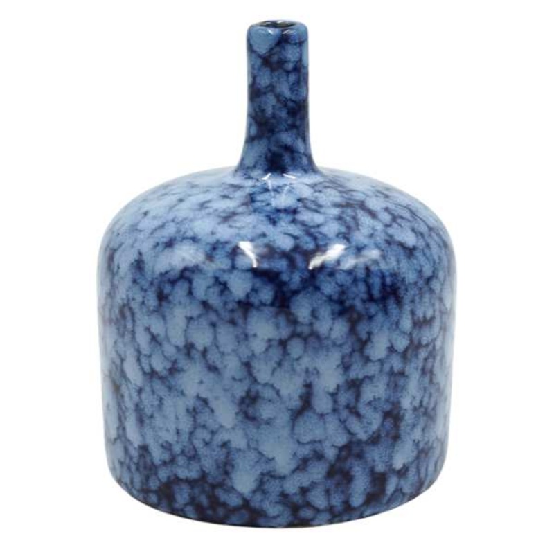 Tracey Boyd Blue Splatter Ceramic Vase, 6″