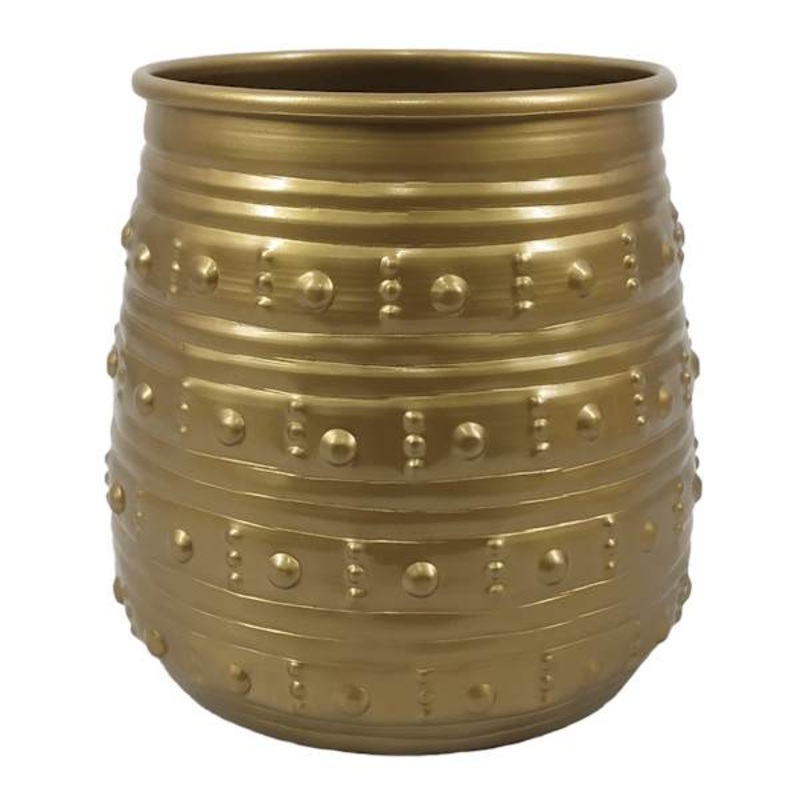 Tracey Boyd Gold Hammered Vase, 4.25″