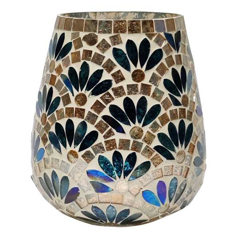 Tracey Boyd Green Fan Mosaic Hurricane, 6″