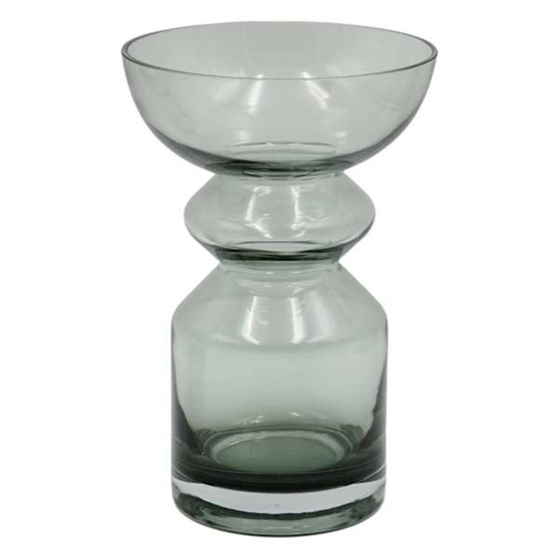 Tracey Boyd Grey Glass Vase, 9″