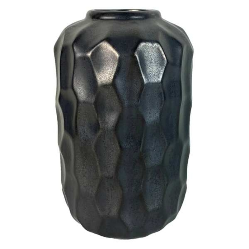 Tracey Boyd Metallic Pewter Ceramic Vase, 10″