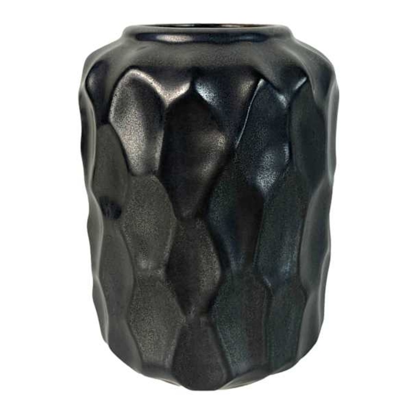 Tracey Boyd Metallic Pewter Ceramic Vase, 5.5″