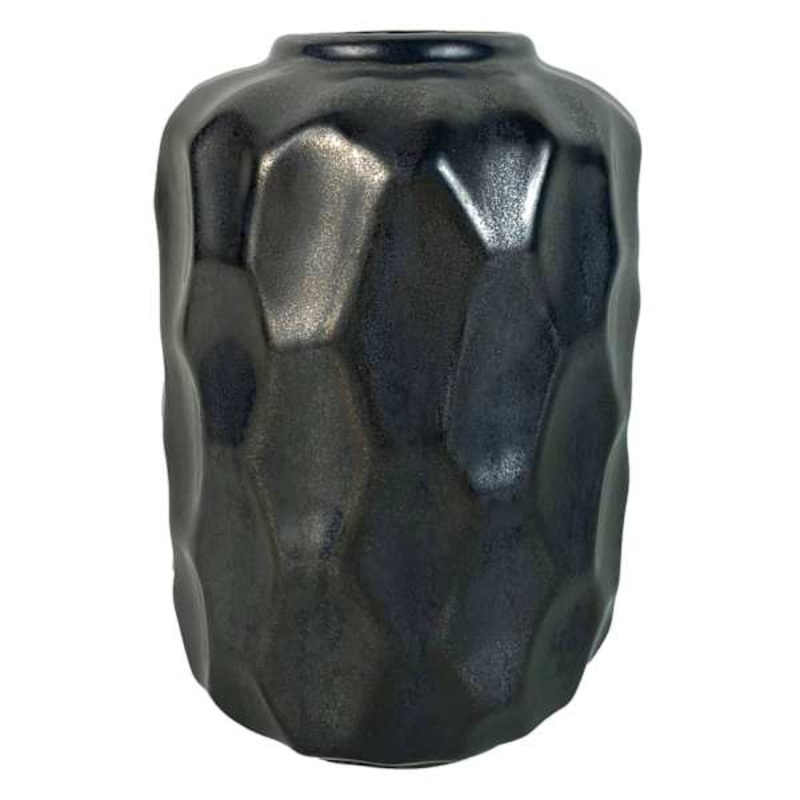 Tracey Boyd Metallic Pewter Ceramic Vase, 7″