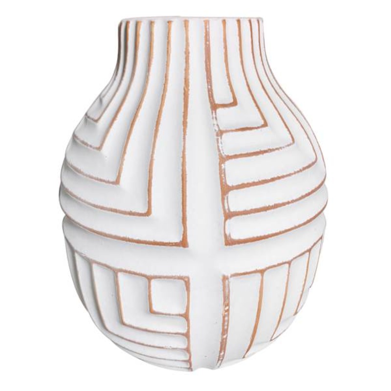 Tracey Boyd White Ceramic Vase, 8″