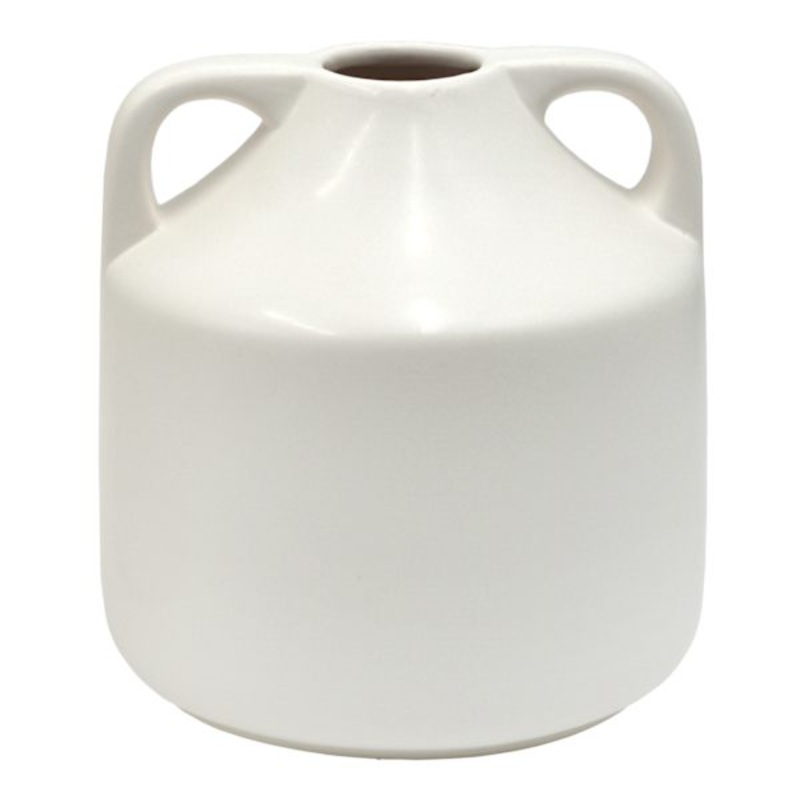 Tracey Boyd White Ceramic Vase with Handles, 5″
