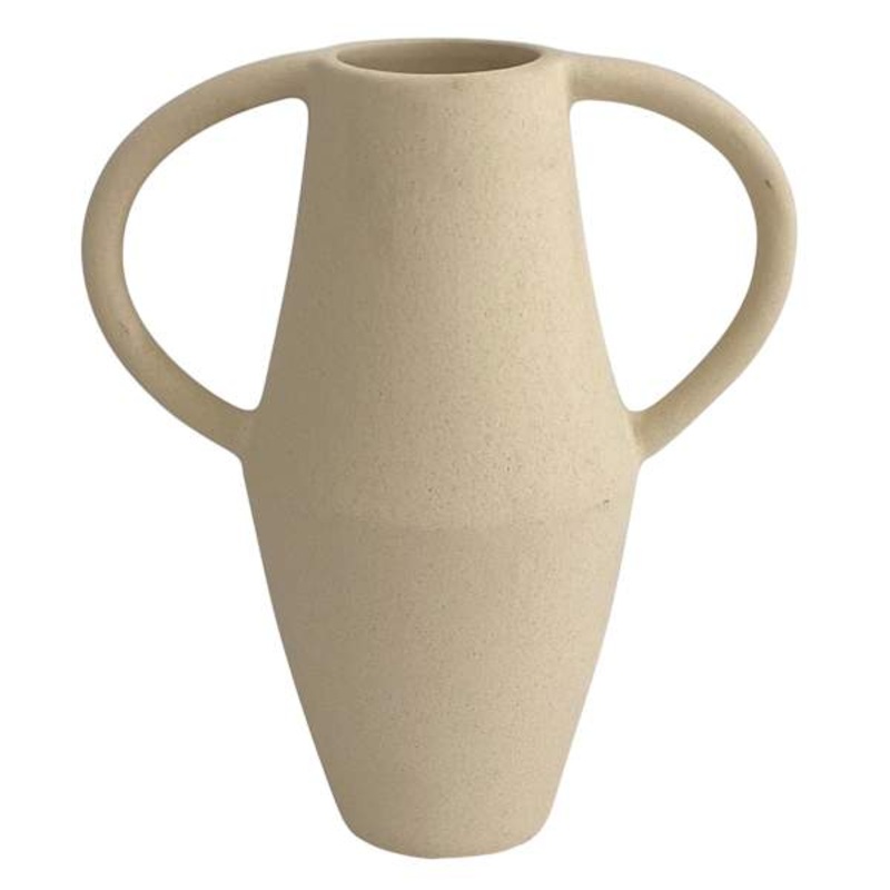 Tracey Boyd White Ceramic Vase with Handles, 9.1″