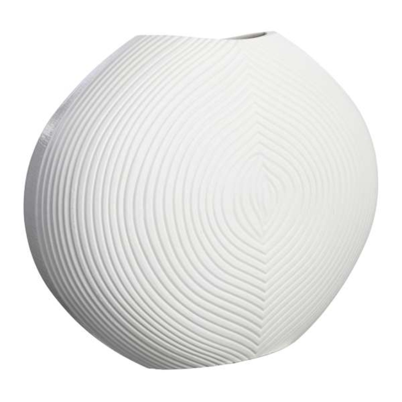 Tracey Boyd White Faux Wood Vase, 14″