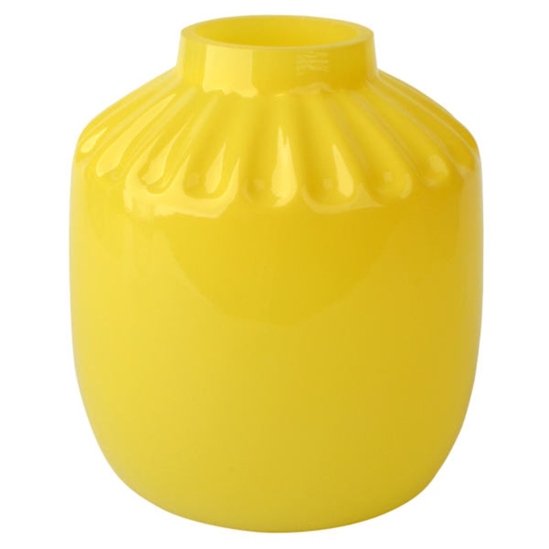 Tracey Boyd Yellow Glass Vase, 6″