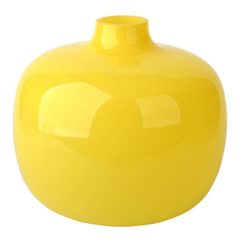 Tracey Boyd Yellow Glass Vase, 7.5″