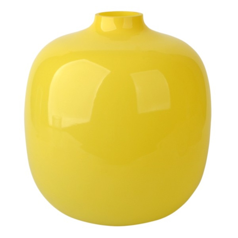 Tracey Boyd Yellow Glass Vase, 9″