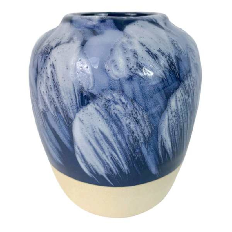 Ty Pennington Blue Ceramic Vase, 4″