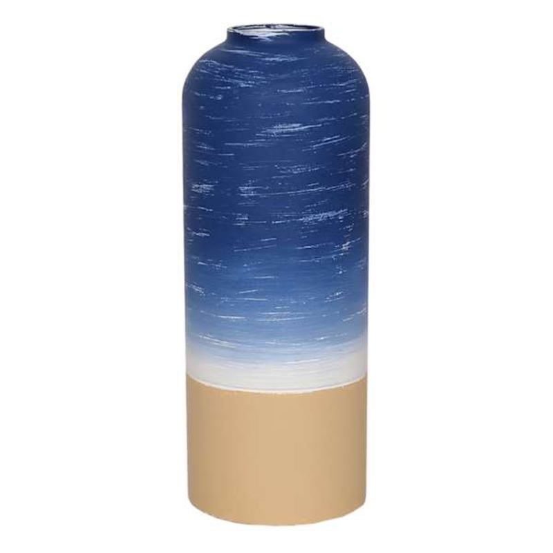 Blue Metal Ombre Vase, 13″
