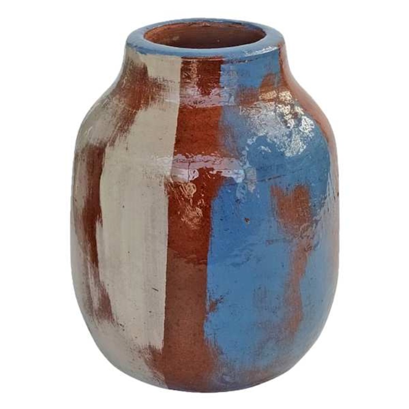 Striped Clay Tornasol Vase, 6.8″