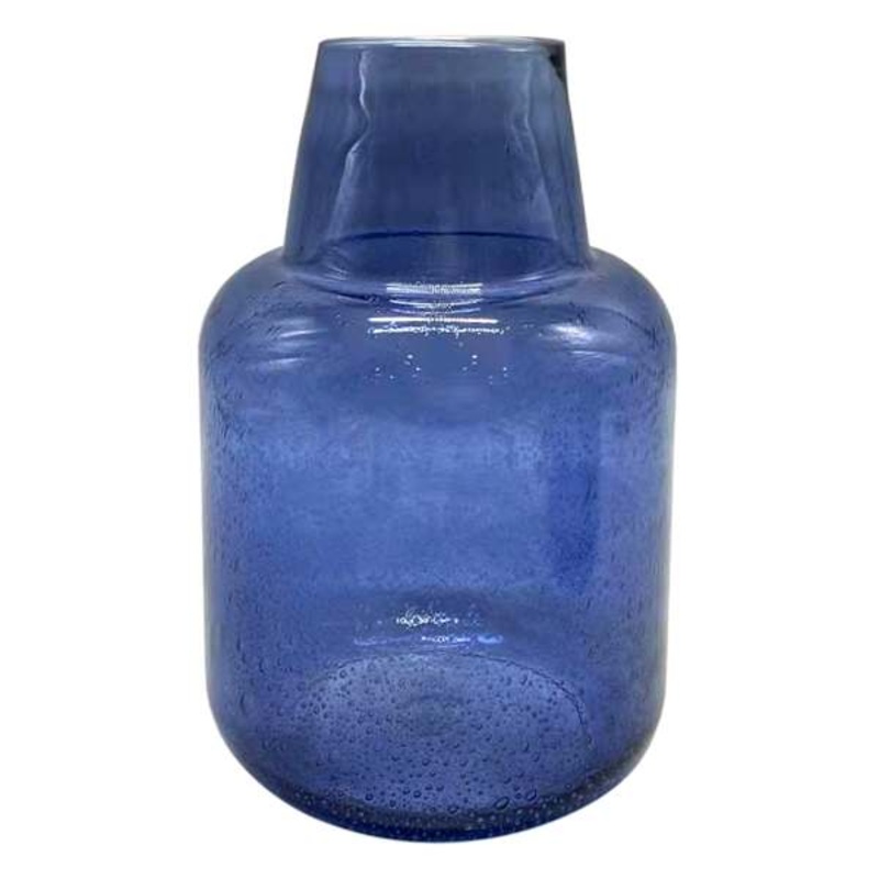 Ty Pennington Blue Glass Vase, 11″