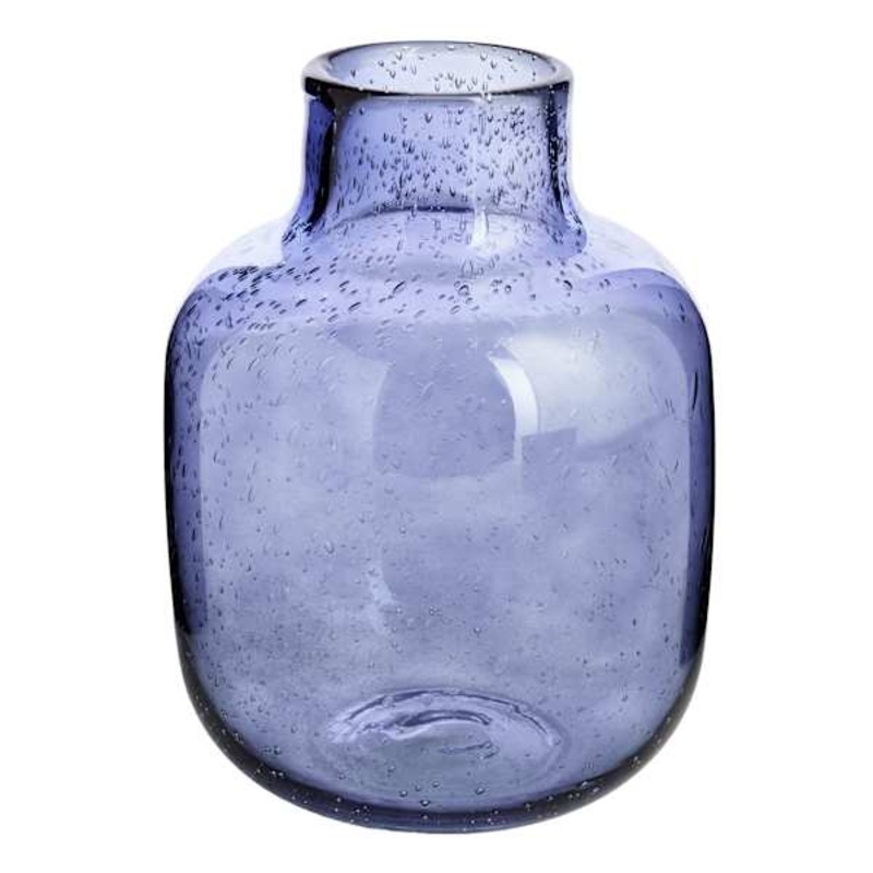 Ty Pennington Blue Glass Vase, 9″