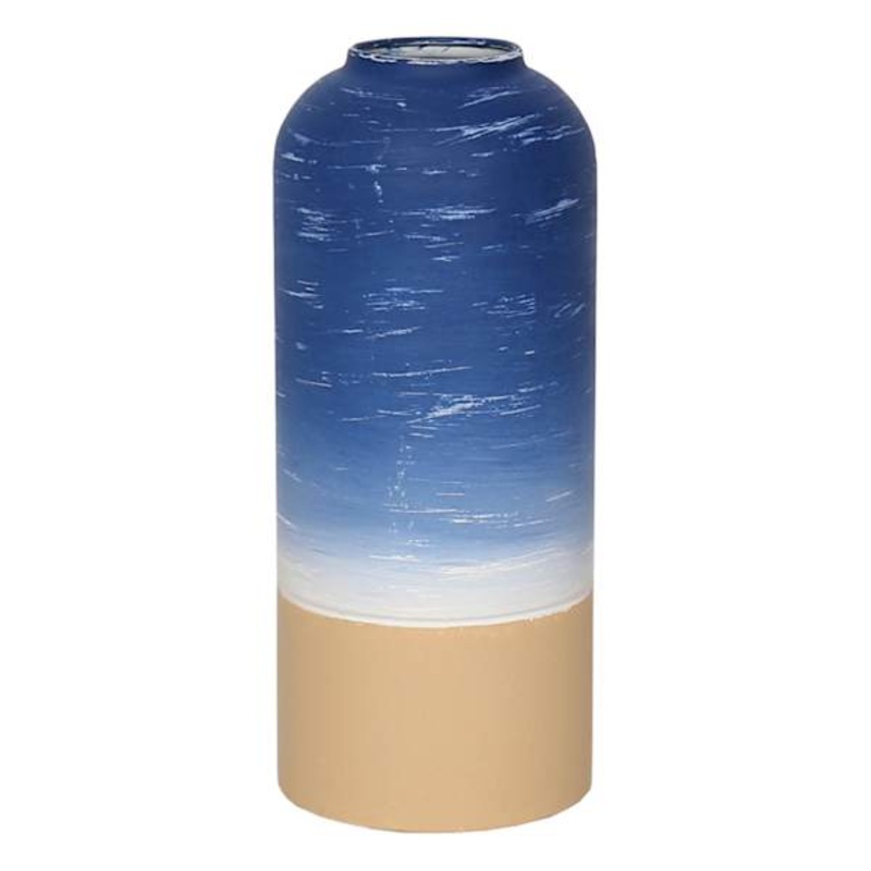 Ty Pennington Blue Metal Ombre Vase, 9.5″