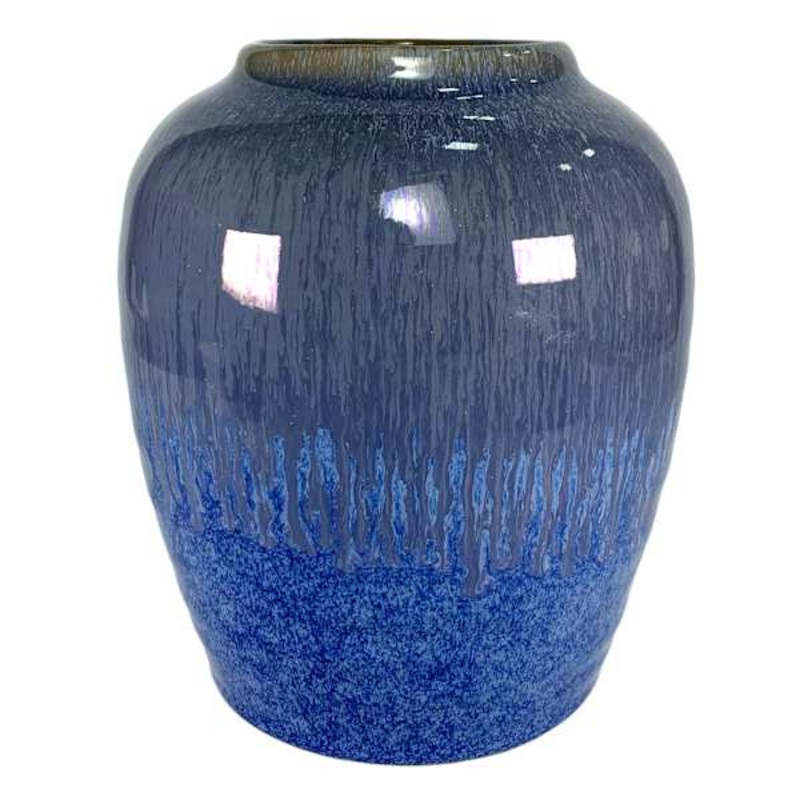 Ty Pennington Blue Reactive Glaze Ceramic Vase, 6.5″