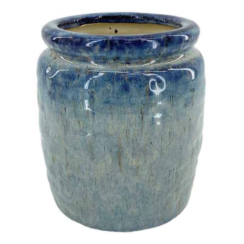 Ty Pennington Blue Reactive Glaze Ceramic Vase, 7″