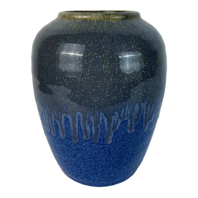 Ty Pennington Blue Reactive Glaze Ceramic Vase, 8″