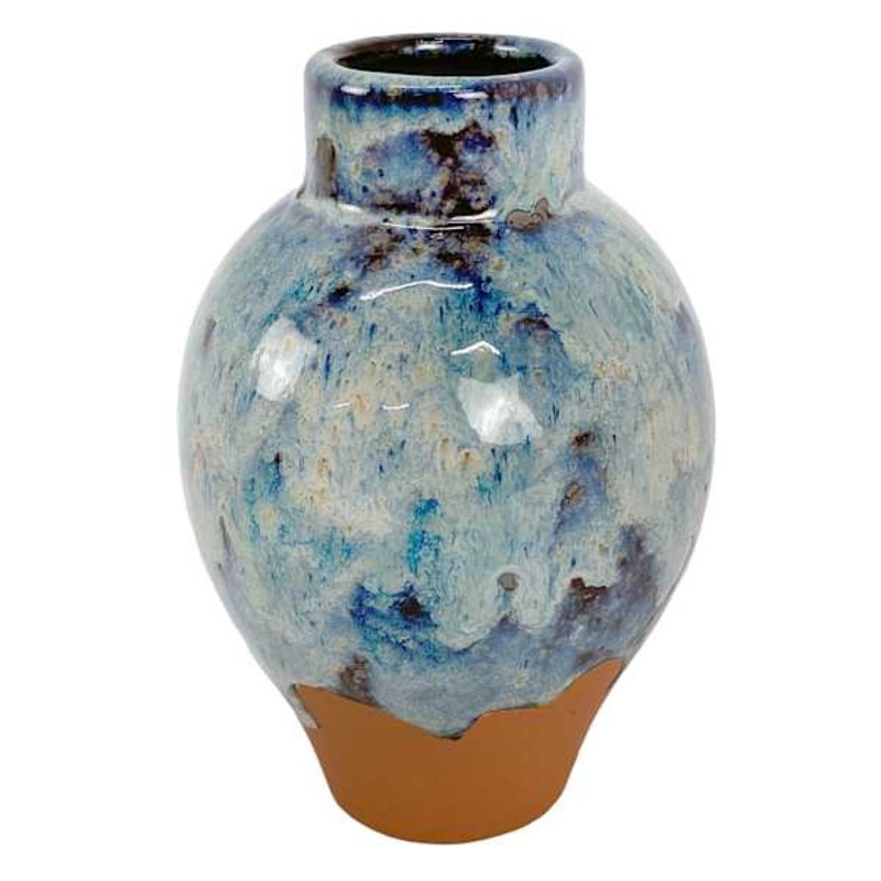 Ty Pennington Blue Reactive Glaze Vase, 5″