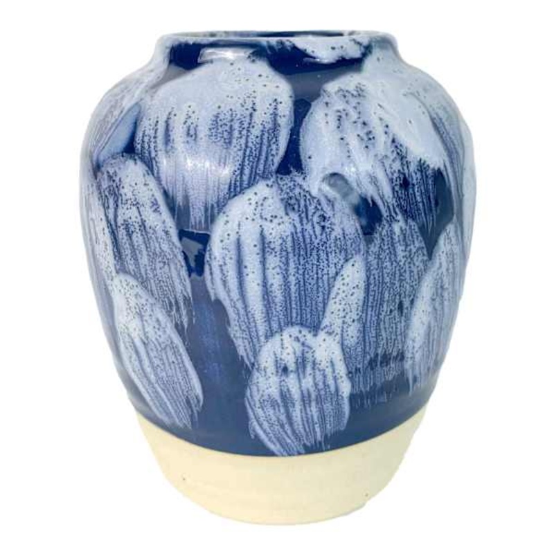 Ty Pennington Blue Splash Ceramic Vase, 6.5″