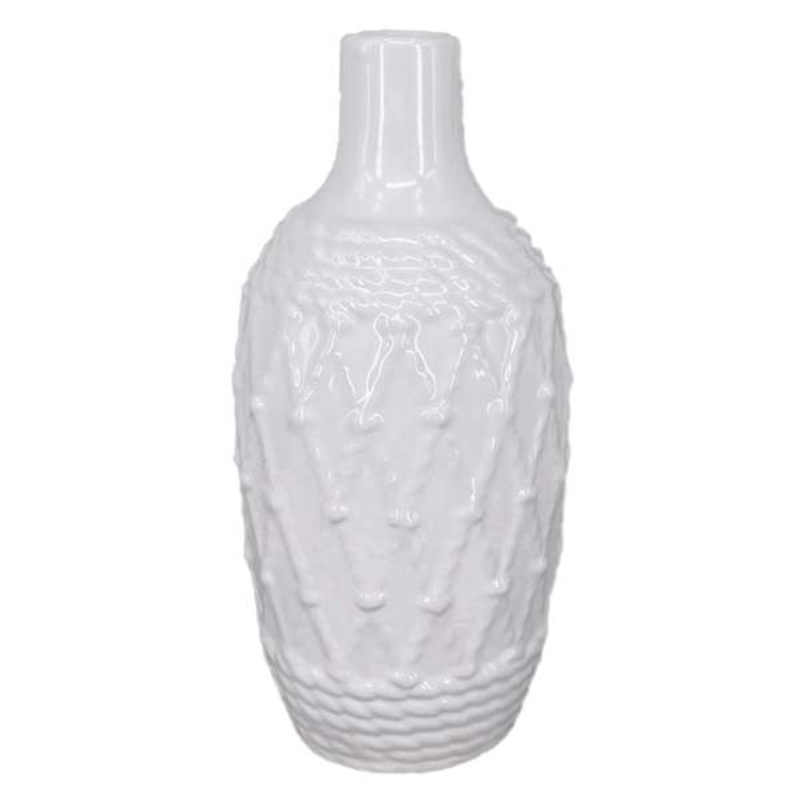 Ty Pennington White Ceramic Rope Vase, 7″