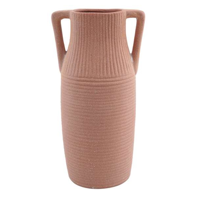 Unglazed Handle Vase, 10″