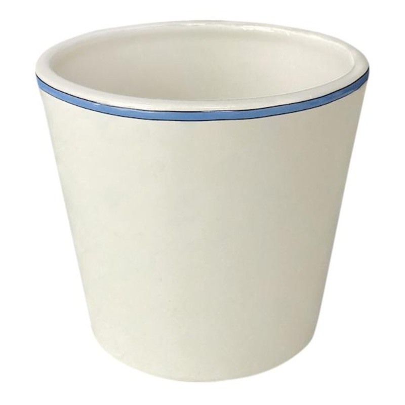 White & Blue Printed Ceramic Vase, 5″