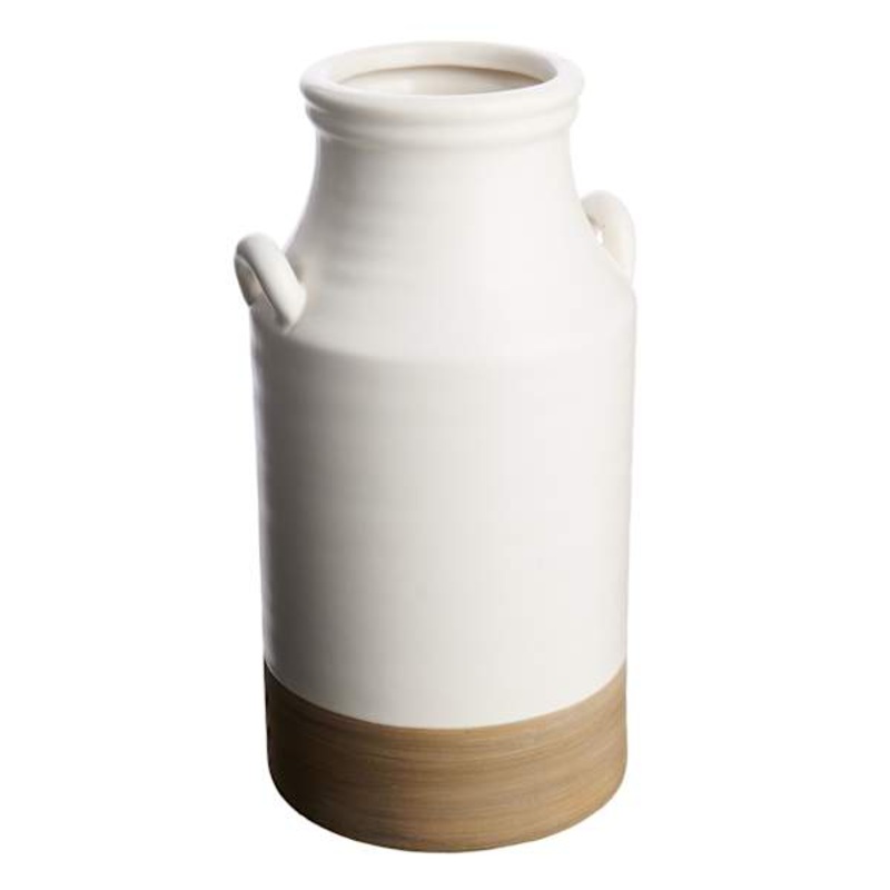 White Ceramic Vase, 10″