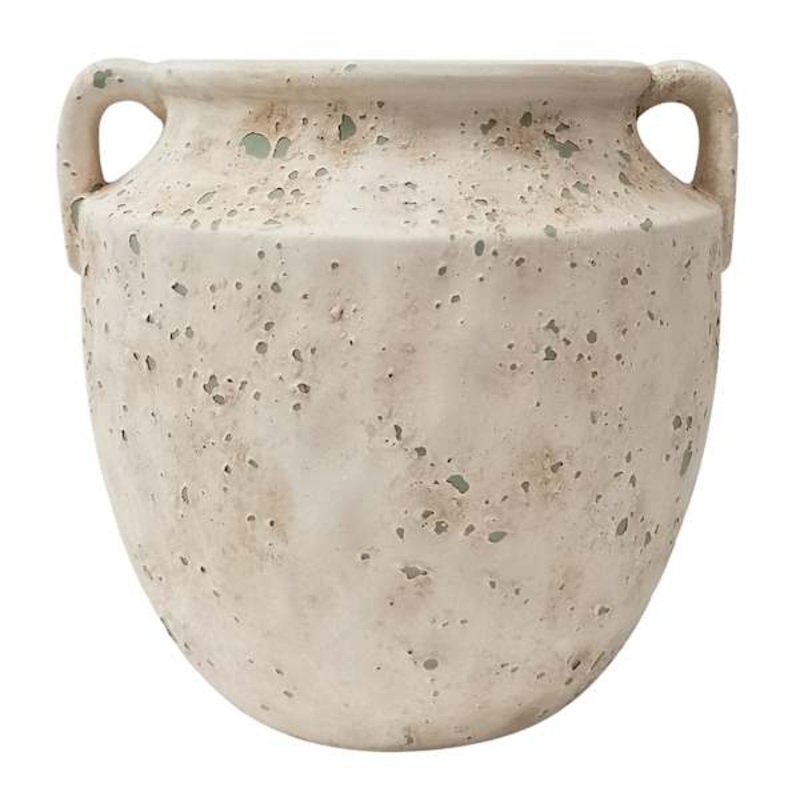 White Ceramic Vase, 10.6″