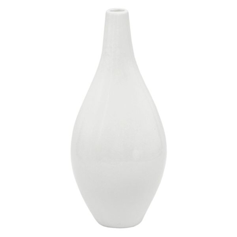 White Ceramic Vase, 11″