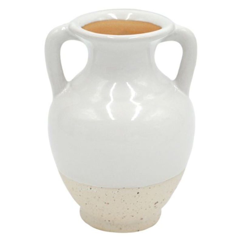 White Ceramic Vase, 4.5″