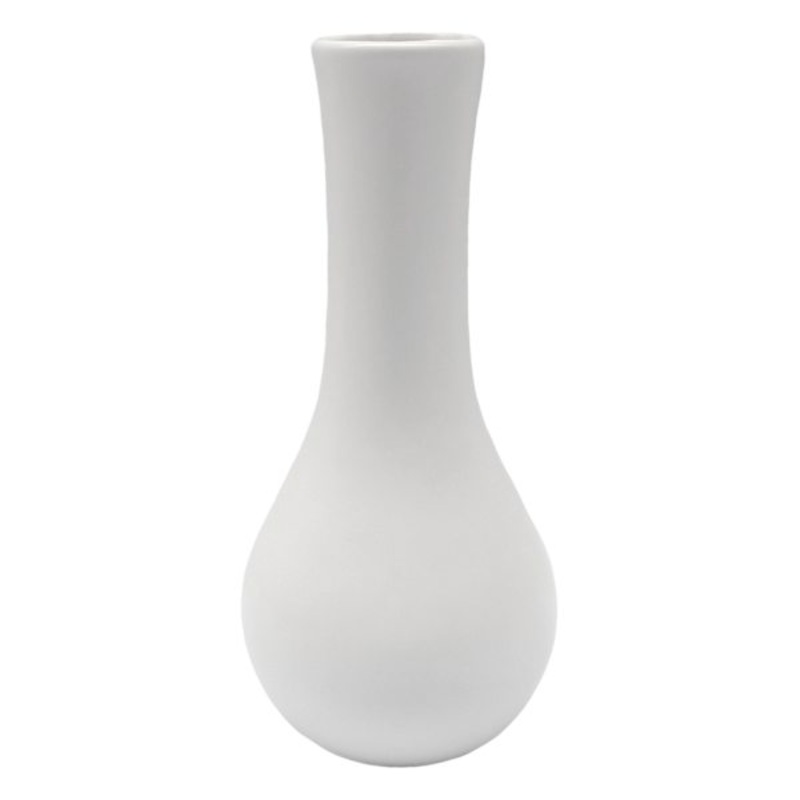White Ceramic Vase, 6″