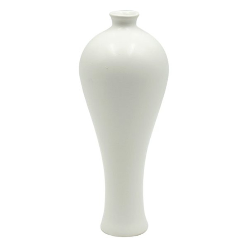 White Ceramic Vase, 6.5″