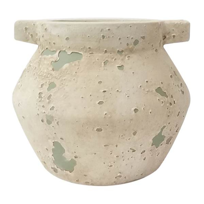 White Ceramic Vase, 6.8″