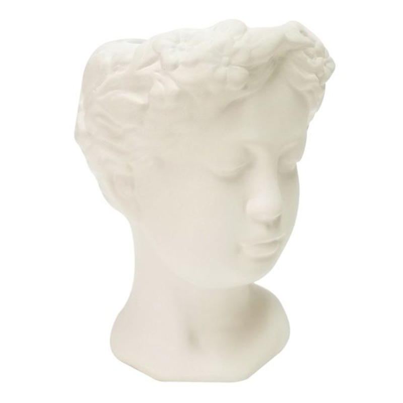 White Ceramic Vase, 7″