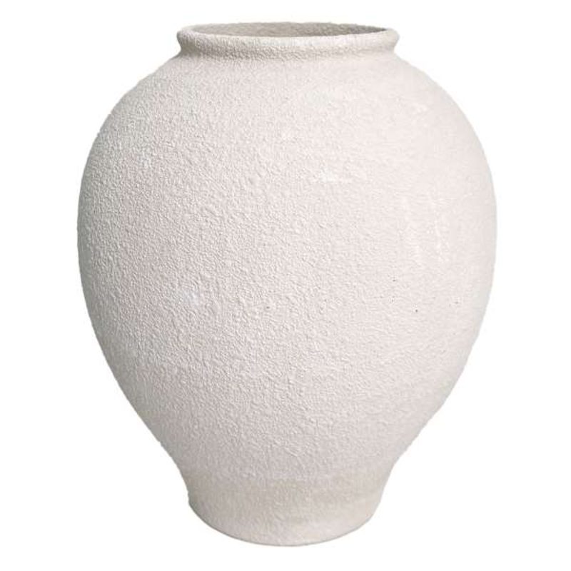 White Ceramic Vase, 8″