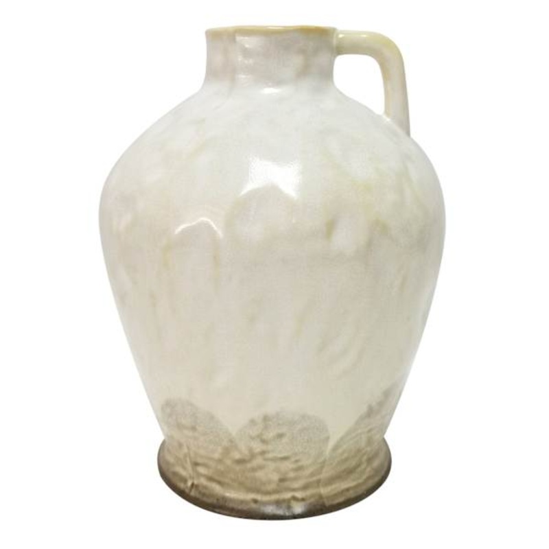 White Ceramic Vase, 9″