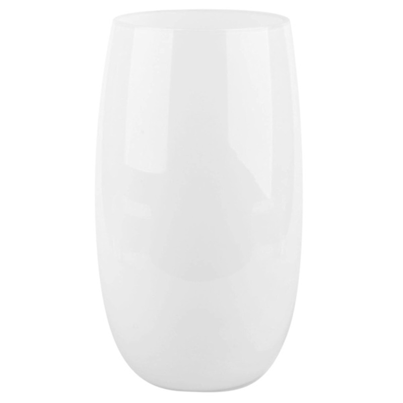 White Glass Vase, 10″
