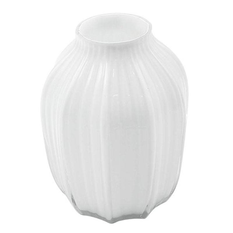 White Glass Vase, 5″