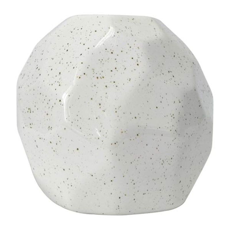 White Speckled Ceramic Bud Vase, 4″