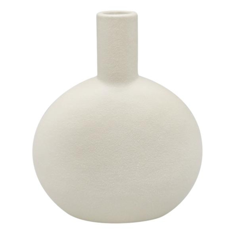 White Thin Ceramic Vase, 8″