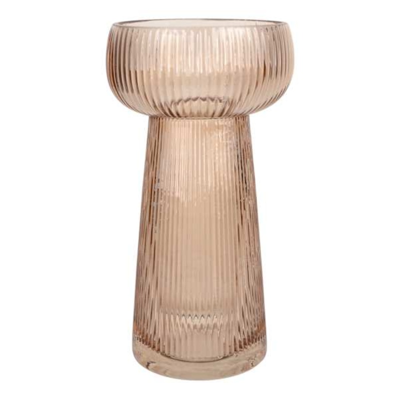 Willow Crossley Bubble Ribbed Glass Vase, 8″
