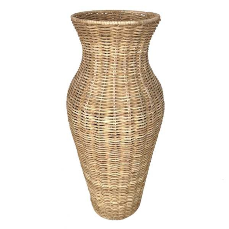 Willow Crossley Rattan Woven Vase, 16.5″