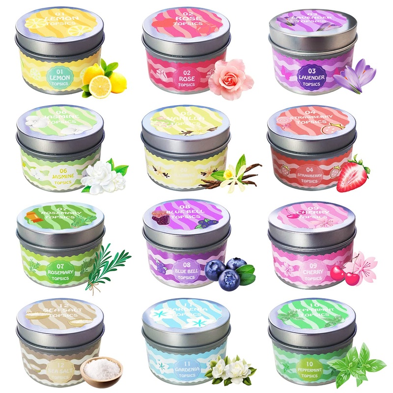12 pieces of fragrance candles gift set topsics 3.2oz fragrance candle set for women natural soy wax aromatherapy candles set for Mother’s Day Christmas Valentine’s Day