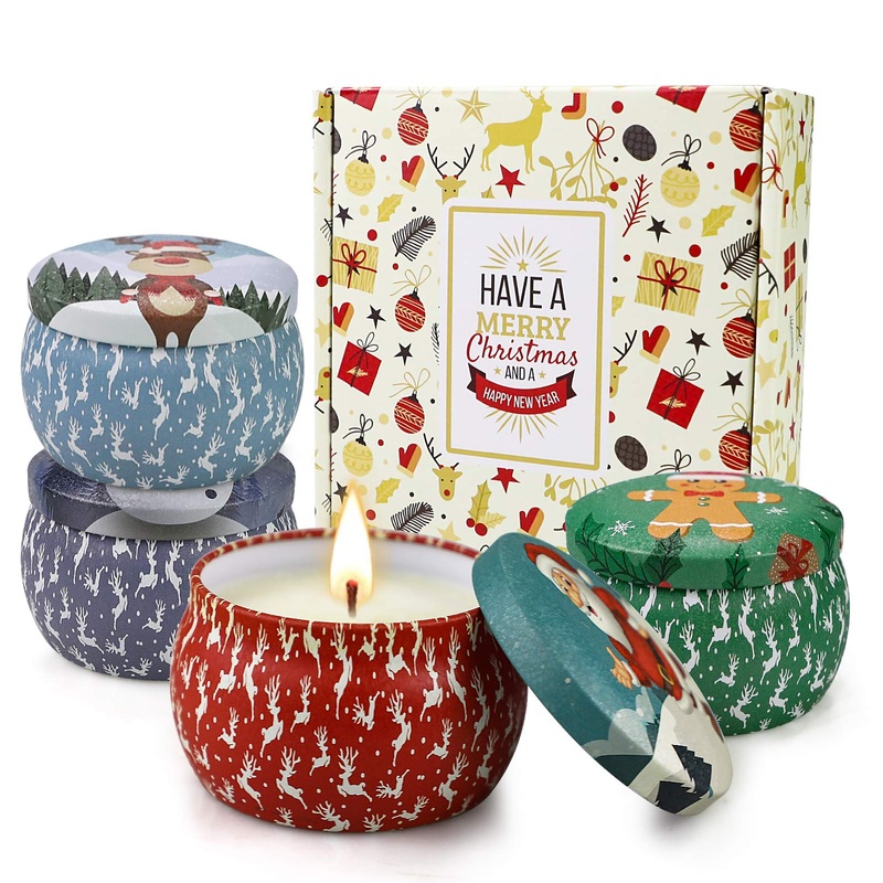 Aroma Candles Scented Candle Gift Set Natural Soy Wax for Christmas Birthday Valentine’s Day and Mother’s Day (Christmas 2)