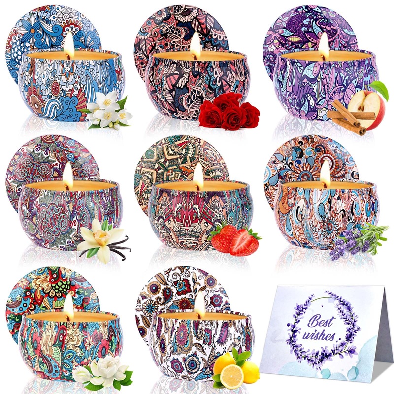 Fragrance candles 8 st fragrance candles gift set for women aromatherapy candles natural soy wax candle poison for birthday Valentine’s Day Mother’s Day for garden bad yoga 2.5 oz/st
