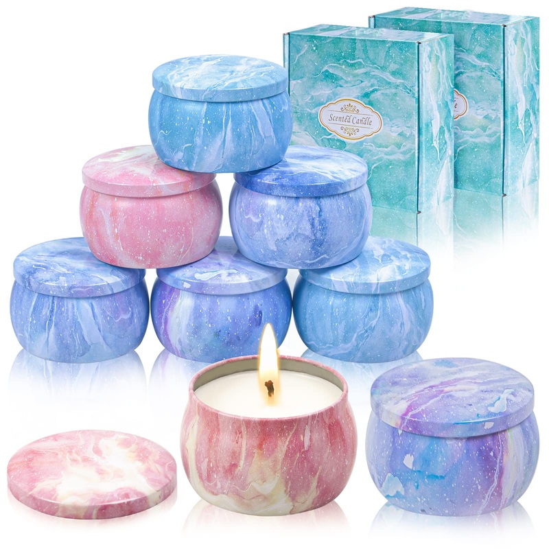 Fragrance candles Gift 8 Pack: 4.4 OZ Soy Wachs Aromatherapy Candt strongly fragrant essential oils for stress relief Christmas birthday Mother’s Day Gift candles decoration & bathroom (4 pack*2) F09 starry sky