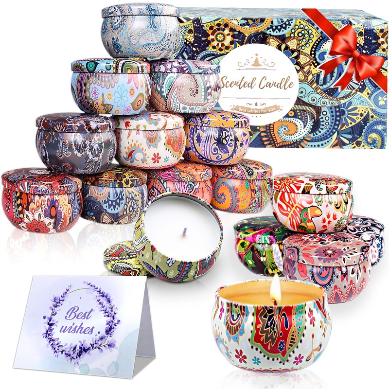 Fragrance candles gift set for women 16 st scented candles Aromatherapy candles Natural soy wax candle poison for Christmas birthday Valentine’s Day Mother’s Day for Garden Bad Yoga 2.5 oz/st